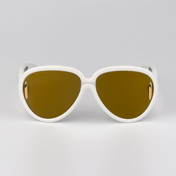 Loewe x Paula’s Ibiza Sunglasses – Ivory Pilot Frame Brown Gold LW40132I 25G - Picture 7 of 10
